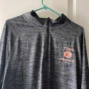 Gently worn Unisex Tito’s Vodka Black & Grey Quarter-zip